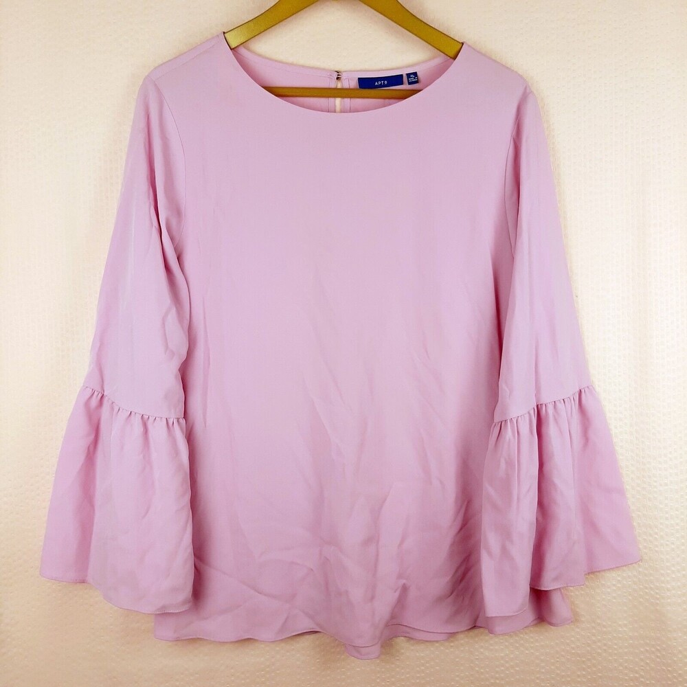NEW Apt 9 Women Cascade Pink Long Sleeve Lightweight Blouse Size XL